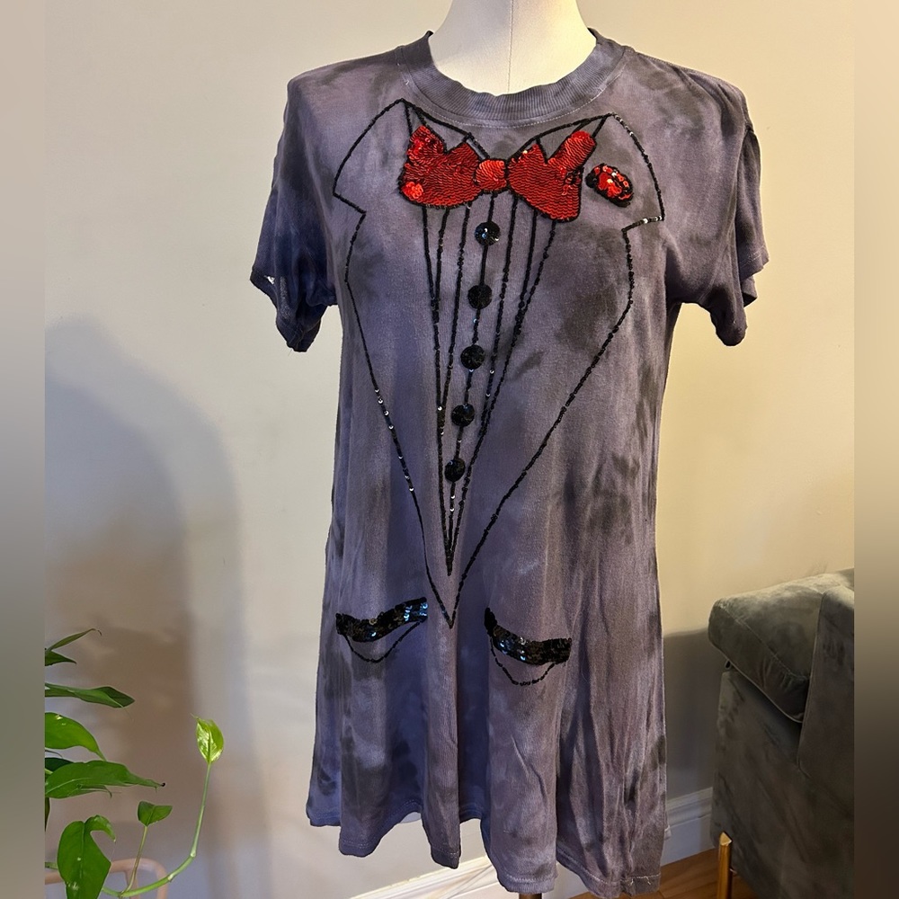 Wildfox custom tie-dye sequin bow tie top